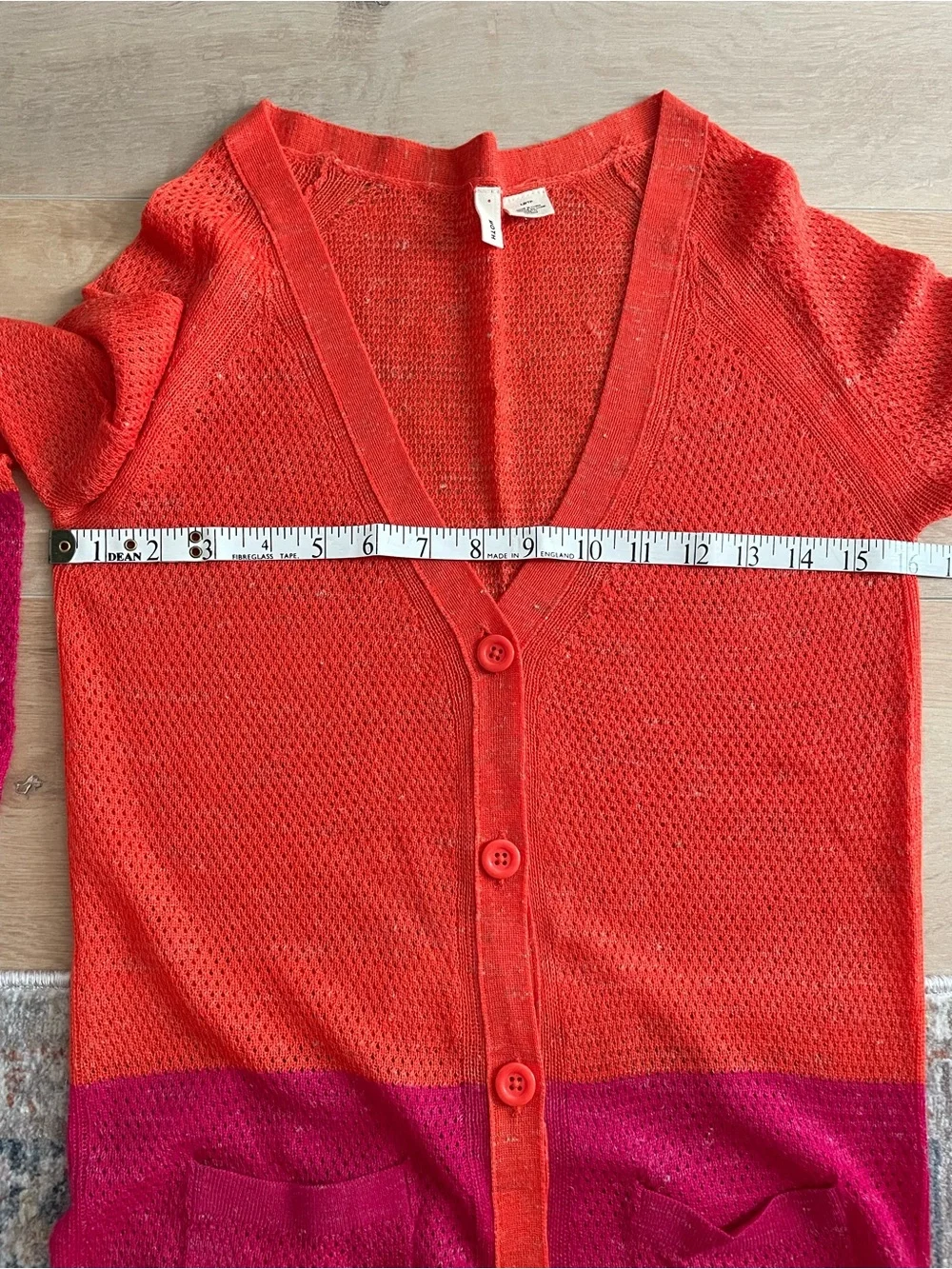 NWOT ANTHROPOLOGIE MOTH Orange & Pink Open Cardigan Sweater - Picture 11 of 12